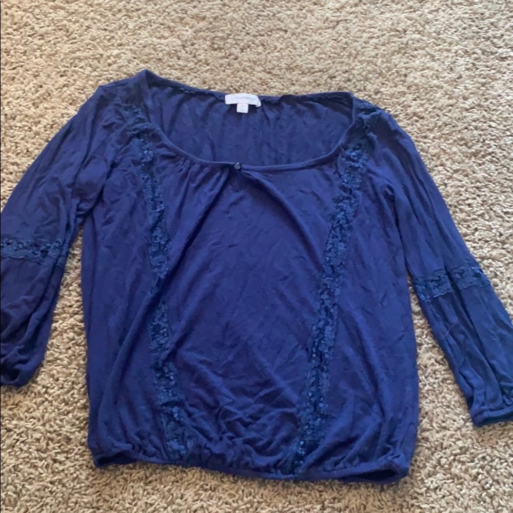 navy, 3/4 sleeve shirt